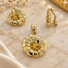 Juego de Arete y Dije de Adulto 5.046.004 Oro Laminado, con Zirconia Cubica Dorado, Pulido, Tono Dorado