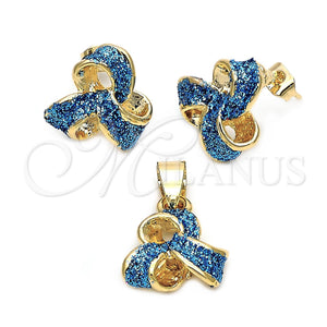 Juego de Arete y Dije de Adulto 5.052.006 Oro Laminado, Esmaltado, Tono Dorado