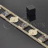 Pulsera Elegante 23.007 Oro Laminado, con Multicolor Cristal, Pulido, Tono Dorado (25 MM Thickness, 8 Inches Length)