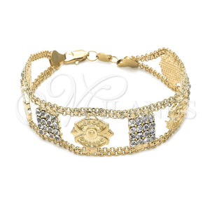 Pulsera Elegante 24.009 Oro Laminado, con Multicolor Cristal, Pulido, Tono Dorado (25 MM Thickness, 8 Inches Length)