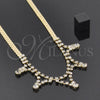 Gargantilla Elegante 5.011.004 Oro Laminado, con Zirconia Cubica Blanca, Pulido, Tono Dorado (Calibre 0.50, Grosor 04 MM, 22 Pulgadas de Largo)