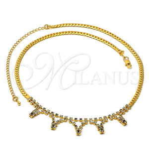 Gargantilla Elegante 5.011.004 Oro Laminado, con Blanca Zirconia Cubica, Pulido, Tono Dorado (0.50 Gauge, 04 MM Thickness, 22 Inches Length)