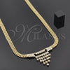 Gargantilla Elegante 5.011.005 Oro Laminado, con Zirconia Cubica Blanca, Pulido, Tono Dorado (20 Pulgadas de Largo)
