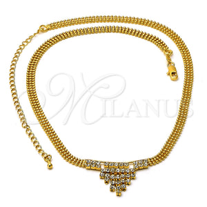 Gargantilla Elegante 5.011.005 Oro Laminado, con Blanca Zirconia Cubica, Pulido, Tono Dorado (20 Inches Length)