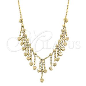 Gargantilla Elegante 5.011.007 Oro Laminado, Diseño de Corazón y Amor, Pulido, Tono Dorado (20 Inches Length)