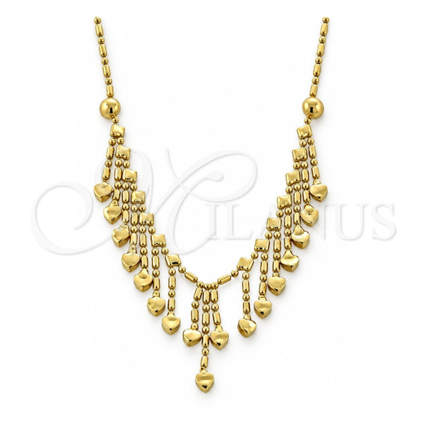 Gargantilla Elegante 5.011.007 Oro Laminado, Diseño de Corazón y Amor, Pulido, Tono Dorado (20 Pulgadas de Largo)