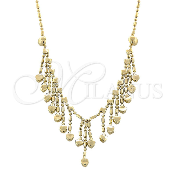 Gargantilla Elegante 5.011.007 Oro Laminado, Diseño de Corazón y Amor, Pulido, Tono Dorado (20 Inches Length)