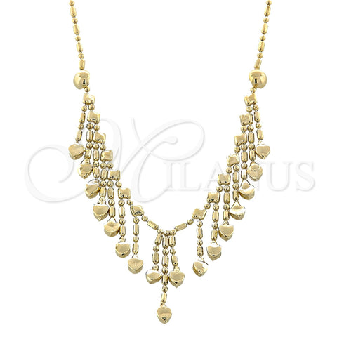 Gargantilla Elegante 5.011.007 Oro Laminado, Diseño de Corazón y Amor, Pulido, Tono Dorado (20 Inches Length)
