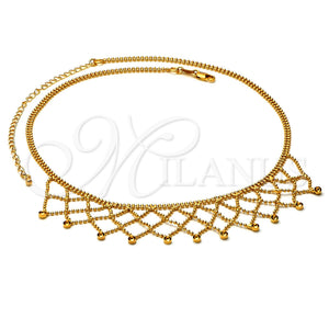 Gargantilla Elegante 5.011.008 Oro Laminado, Diseño de Bola, Pulido, Tono Dorado (16 Inches Length)