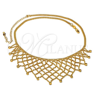 Gargantilla Elegante 5.011.009 Oro Laminado, Pulido, Tono Dorado (03 MM Thickness, 21 Inches Length)