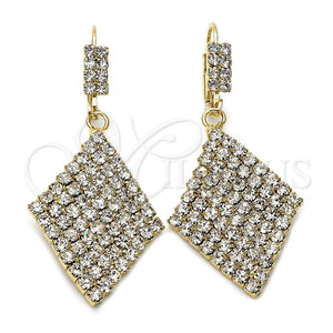 Arete Colgante 5.124.001 Oro Laminado, con Blanca Zirconia Cubica, Pulido, Tono Dorado