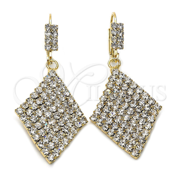 Arete Colgante 5.124.001 Oro Laminado, con Blanca Zirconia Cubica, Pulido, Tono Dorado