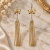 Arete Largo 5.066.004 Oro Laminado, Diseño de Arco, con Zirconia Cubica Blanca, Pulido, Tono Dorado