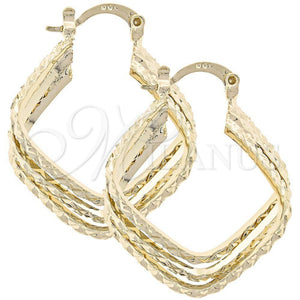 Argolla Pequeña 5.147.009 Oro Laminado, Diseño de Torcido, Diamantado, Tono Dorado