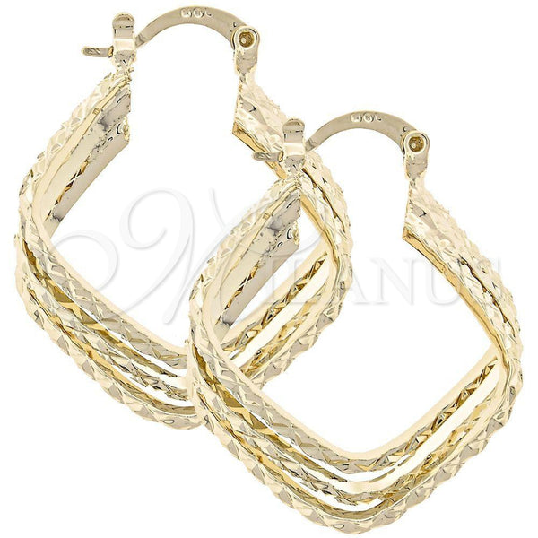 Argolla Pequeña 5.147.009 Oro Laminado, Diseño de Torcido, Diamantado, Tono Dorado