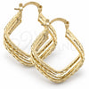 Argolla Pequeña 5.147.009 Oro Laminado, Diseño de Torcido, Diamantado, Tono Dorado