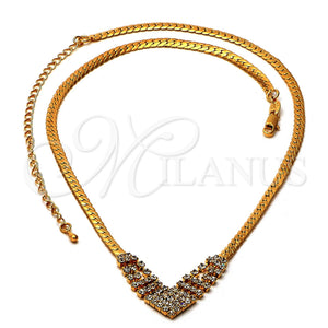 Gargantilla Elegante 5.011.003 Oro Laminado, con Blanca Zirconia Cubica, Pulido, Tono Dorado (0.50 Gauge, 04 MM Thickness, 20 Inches Length)
