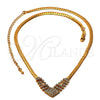 Gargantilla Elegante 5.011.003 Oro Laminado, con Blanca Zirconia Cubica, Pulido, Tono Dorado (0.50 Gauge, 04 MM Thickness, 20 Inches Length)