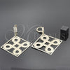 Arete Colgante 69.003 Oro Laminado, Diseño de File, con Blanca Zirconia Cubica, Diamantado, Tono Dorado