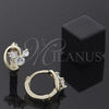Argolla Huggie 5.132.019 Oro Laminado, con Blanca Zirconia Cubica, Pulido, Tono Dorado