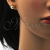 Arete Dormilona 5.128.013 Oro Laminado, Diseño de Bola y Hueco, Pulido, Tono Dorado