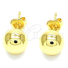 Arete Dormilona 5.128.013 Oro Laminado, Diseño de Bola y Hueco, Pulido, Tono Dorado