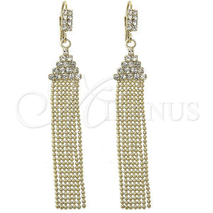 Arete Largo 5.124.027.1 Oro Laminado, con Blanca Zirconia Cubica, Pulido, Tono Dorado