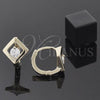 Argolla Huggie 5.132.028 Oro Laminado, con Blanca Zirconia Cubica, Pulido, Tono Dorado