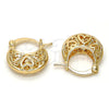 Argola de Niño 02.63.0415.16 Oro Laminado, Diseño de Corazón, Pulido, Tono Dorado