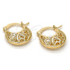 Argola de Niño 02.63.0415.16 Oro Laminado, Diseño de Corazón, Pulido, Tono Dorado
