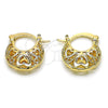 Argola de Niño 02.63.0415.16 Oro Laminado, Diseño de Corazón, Pulido, Tono Dorado