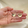 Argolla Pequeña 5.149.040.20 Oro Laminado, Diseño de Llave Griega, Diamantado, Tono Dorado