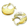 Argolla Pequeña 5.149.040.20 Oro Laminado, Diseño de Llave Griega, Diamantado, Tono Dorado