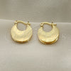 Argolla Pequeña 5.149.040.20 Oro Laminado, Diseño de Llave Griega, Diamantado, Tono Dorado