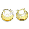 Argolla Pequeña 5.149.040.20 Oro Laminado, Diseño de Llave Griega, Diamantado, Tono Dorado