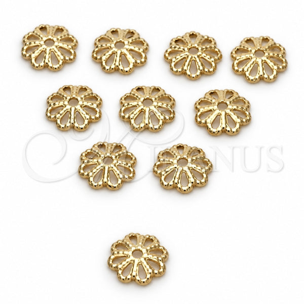Cap 5.234.021 Oro Laminado, Diseño de Flor, Pulido, Tono Dorado