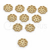 Cap 5.234.021 Oro Laminado, Diseño de Flor, Pulido, Tono Dorado