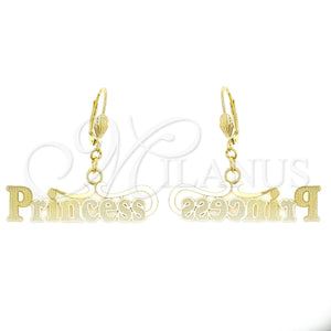 Arete Colgante 84.018 Oro Laminado, Pulido, Tono Dorado