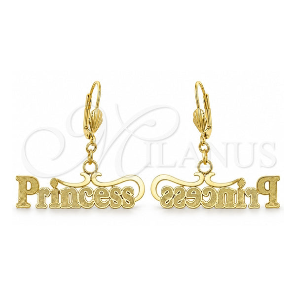 Arete Colgante 84.018 Oro Laminado, Pulido, Tono Dorado