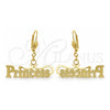 Arete Colgante 84.018 Oro Laminado, Pulido, Tono Dorado