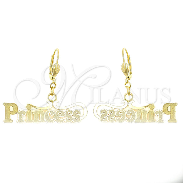 Arete Colgante 84.018 Oro Laminado, Pulido, Tono Dorado