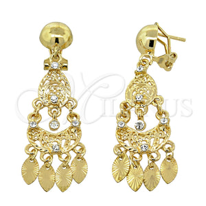Arete Chandelier 5.097.012 Oro Laminado, Diseño de Gota, con Blanca Zirconia Cubica, Diamantado, Tono Dorado