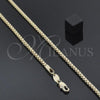 Gargantilla Basica 5.222.037.18 Oro Laminado, Diseño de Box, Pulido, Tono Dorado (03 MM Thickness, 18 Inches Length)