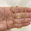 Gargantilla Basica 5.222.037.18 Oro Laminado, Diseño de Box, Pulido, Tono Dorado (03 MM Thickness, 18 Inches Length)