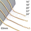 Gargantilla Basica 5.222.037.18 Oro Laminado, Diseño de Box, Pulido, Tono Dorado (03 MM Thickness, 18 Inches Length)