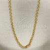 Gargantilla Basica 5.223.021.20 Oro Laminado, Diseño de Rolo, Pulido, Tono Dorado (03 MM Thickness, 20 Inches Length)
