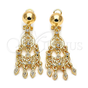 Arete Chandelier 5.097.012.1 Oro Laminado, con Blanca Zirconia Cubica, Diamantado, Tono Dorado
