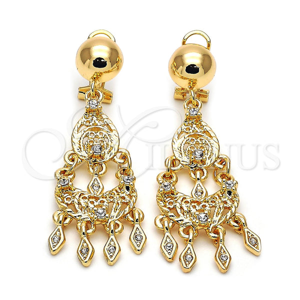 Arete Chandelier 5.097.012.1 Oro Laminado, con Blanca Zirconia Cubica, Diamantado, Tono Dorado