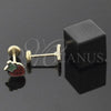Arete Dormilona 5.126.088 *PROMO* Oro Laminado, Diseño de Fresa, Esmaltado Rojo, Tono Dorado