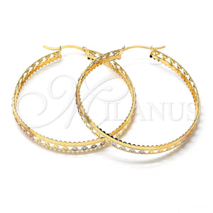 Argolla Grande 02.32.0280 Oro Laminado, Pulido, Tres Tonos